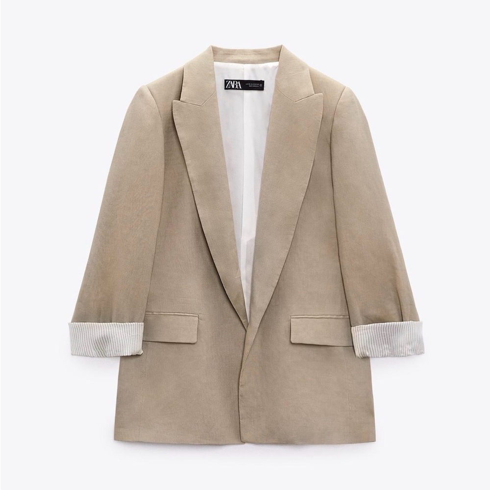 Zara Women's Open Front Beige Blazer